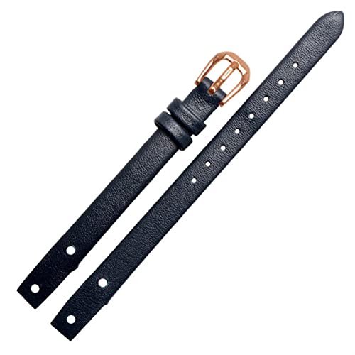 SCRUBY Echte Leder Lady Watchbänder für f ossil ES4340 ES4119 ES4000 Beobachten Sie Gurte mit Schraube 8 mm rot schwarz blau WhiteBracelet(Blue rose gold,10mm gold clasp)