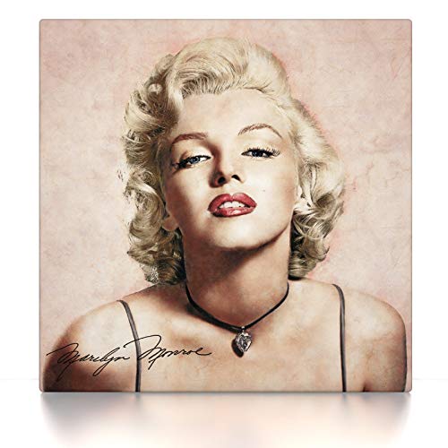 Marilyn Monroe - Leinwand Bild - Film Wandbild aufhängefertig Kunst Druck Bilder Wand Deko Modern Art XXL Wohnzimmer (90 x 90 cm, Leinwand auf Keilrahmen)