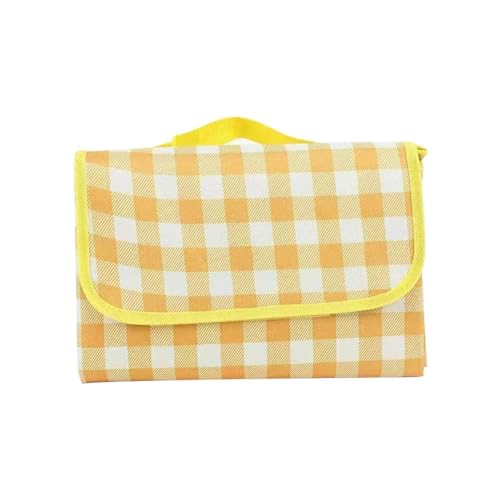 BFVAKBKYT Picknick-Reisedecke,Strand-Decke, Faltbare Picknickmatte, tragbare Camping-Picknickunterlage, 100 x150/100 x200 cm, regenfeste Camping-Isomatte aus Oxford-Stoff(Yellow,100x150cm)