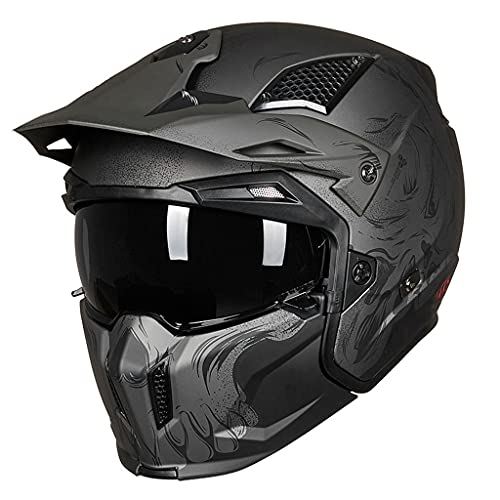 WRMIGN Motorrad Integrierter Helm ECE Genehmigt Motorrad Full Face Klapphelm Motorradhelm Geeignet Für Erwachsene Männer und Frauen Motorradhelm Motocrosshelme