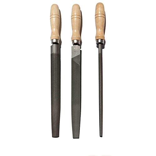 Nadelfeilen-Set BE-TOOL 8 Zoll Schlüsselfeilen Set Raspel Holzfeilen Handwerkzeug mit Holzgriffen für Metall Holz und Kunststoff (3 Stück)