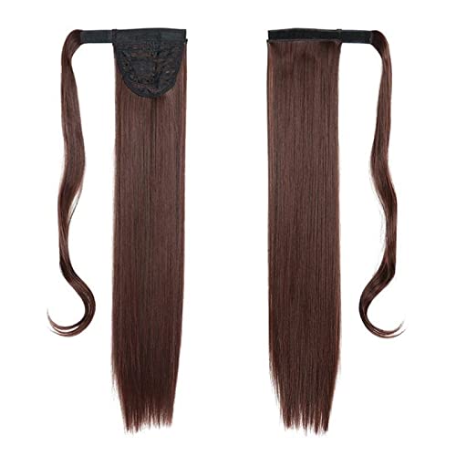 Pferdeschwanz Haarteil Synthetische Extensions, hitzebeständiges Haar, umwickelbares Pony-Haarteil for Frauen, täglicher Gebrauch, 55,9 cm, glattes Pferdeschwanz-Haar Pferdeschwanz Haarverlängerung(SP