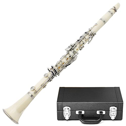 Klarinetten B Flache Klarinette Weiße Klarinette Farbe Klarinette Musikinstrument Standard Klarinette (Color : White+imitation leather case)