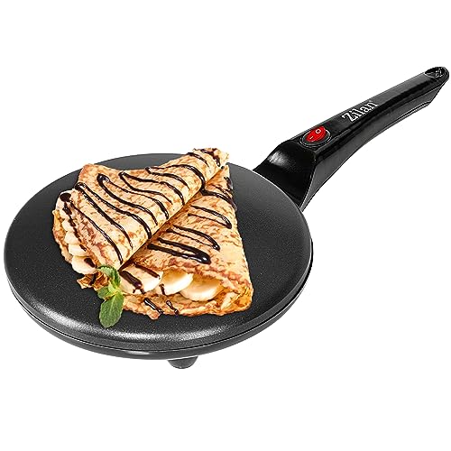 Crepes Maker | 800 Watt | Cool-Touch-Griff | Antihaftbeschichtung | 20 cm Durchmesser | Creperie | Crepesmaker | Galettes | Crepes Maschine | Crepes Pfanne