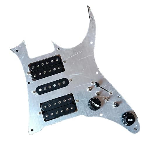 Schlagbrett-Tonabnehmer Upgrade Des Vorverdrahteten HSH-Schlagbretts, Beladenes Schwarzes Tonabnehmer-Set, Multifunktional, 7-Wege Für E-Gitarre (Color : Mirror silver)