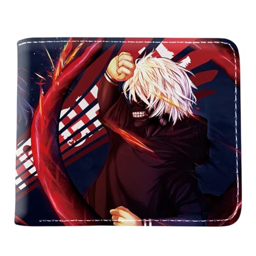 RYNDEX Tok-yo Gho-ul Anime Kartenetui Anime, Cartoon-Druck Geldbörse Klein, PU Leather Geldbörse Brieftasche Wallet(Color:Multicolor 8)