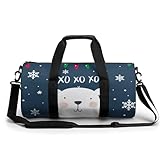 Weißer Bär Sport Duffel Bag Sporttasche Reisetasche Handgepäck Tasche Schwimmtasche Weekender Bag 45x23x23cm