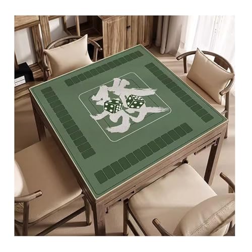 DUBTEDHOU Mahjong Tischmatte,Kachel Spiele Tischabdeckung, Quadratische, Kurze Pokertisch-Abdeckung aus Samt, Spielmatte for Bridge, Mah-Jongg, Brettspiele und Kachelspiele(55.1x55.1inch)