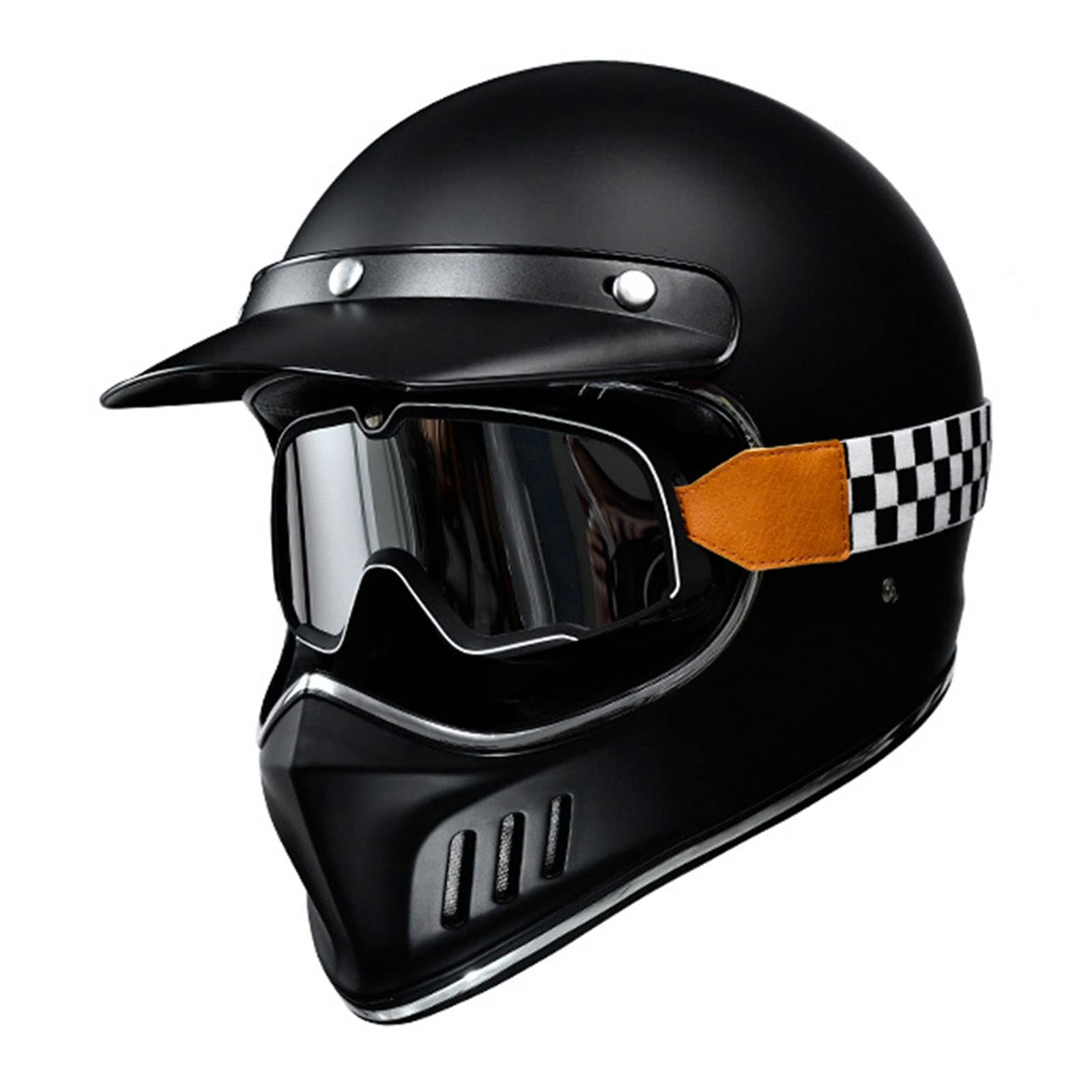 Motorradhelm, Integralhelm Mit Schutzbrille, Retro Motocrosshelme Herren Damen, ATV Helm UTV Helm MopedHelme Rollerhelm MofaHelm Motorrad Helm ECE/DOT Zertifiziert ( Color : B , Size : XL=61-62cm )