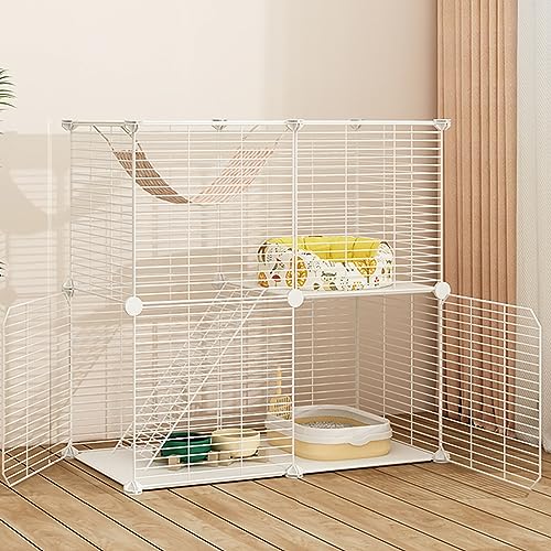 Katzenkäfig für den Innenbereich, Katzenhaus für zu Hause, Katzentransportbox, Metalldraht, leicht zu montierender Katzenzaun, geeignet für eine oder zwei Katzen, Meerschweinchenkä