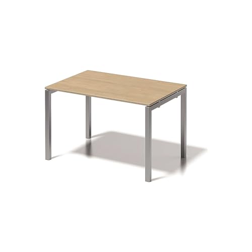 Bisley Cito Schreibtisch, 740 mm höhenfixes U, H 19 x B 1200 x T 800 mm, Metall, Mp355 Dekor Ahorn, Gestell Silber, 80 x 120 x 85 cm