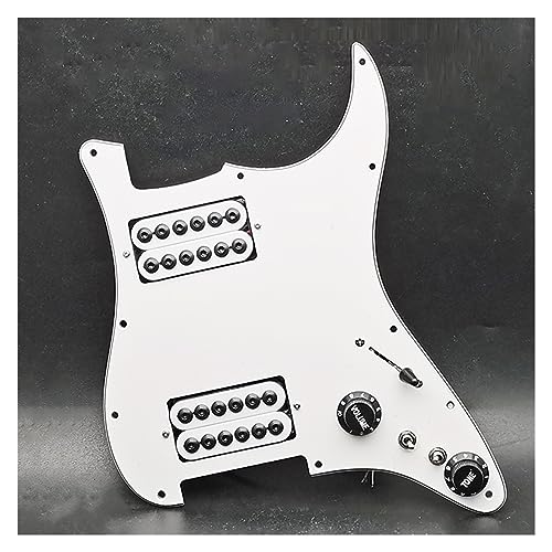 Loaded Prewired Scratchplate Two Humbucker Coil Splitting HH Guitar Pickguard Schlagbrett Für E-Gitarre (Color : White Pickups)