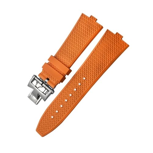 IOTUP Konvexe Fluoro-Gummi-Uhrenarmbänder, 24 x 7 mm, passend für Vacheron Constantin Übersee, Schnellverschluss-Armband aus Silikon, Schraubschnalle, 24 mm, Achat