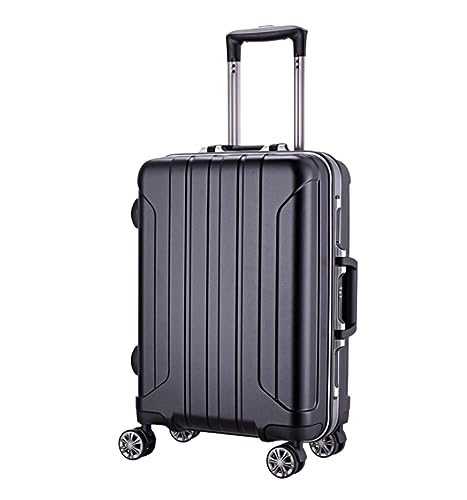 RUVOO Koffer Trolley Reisekoffer Trolley-Koffer Aus Aluminiumlegierung, Klassischer Koffer Mit Dicken Streifen, Tragbar, Langlebig Koffer Gepäck Rollkoffer (Color : B, Size : 20inch)