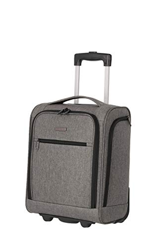 travelite 2-Rad Handgepäck Koffer mit Liquids Bag erfüllt IATA Bordgepäck Maß, Gepäck Serie CABIN Underseat: Kompakter Weichgepäck Trolley, 090225-04, 43 cm, 28 Liter, grau melange