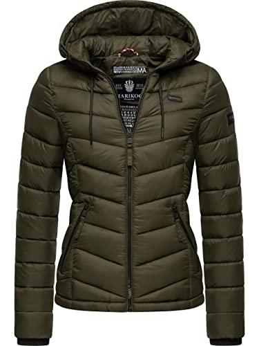 MARIKOO Damen leichte Übergangsjacke Steppjacke Kuala Olive2 Gr. XXL