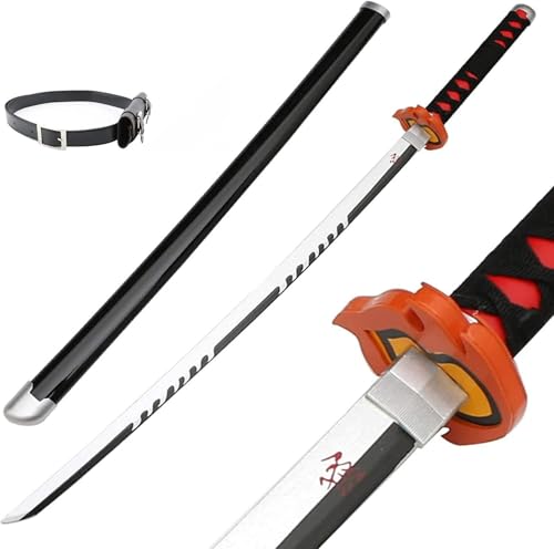 MAUXpIAO Dämonentöter-Schwert, Cosplay, Katanas, Klinge, Requisite für Kamado Tanjirou, Samurai, Anime, Ninja-Schwert, dekoratives Spielzeug für Fans, Anime-Liebhaber, dekoratives Waffenspielzeug, Hol