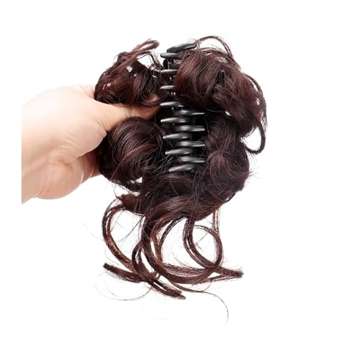 Haarteile Haarknoten Synthetische Klaue Clip-on Haarknoten Chignon unordentliche lockige Haare Perücken gefälschte Haarteile for Frauen Haarnadeln schwarz Gold Haarverlängerungen Brötchen Haare(B)