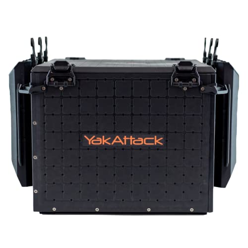 YakAttack BlackPak Pro Kajak-Angelkiste, inkl. 6 Angelrutenhalter, 40,6 x 40,6 cm, Schwarz