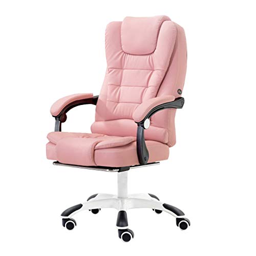 QYZUJIKL Drehstuhl Rosa Computer-Bürostuhl Bürostuhl Zum Schutz des Nackens Home-Workshop-Computerstuhl 77Cm Hohe Rückenlehne Design Anhebbar