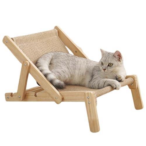 AOpghY Katzen -Sisal -Stuhl, 20x14,6x13.3 Einstellbares Holz -Erhöhtes Katzenbett, Ersatzememt Sisal Cat Croboper, tragbare Katzenliege für Innenhäuser für Haustierprodukte