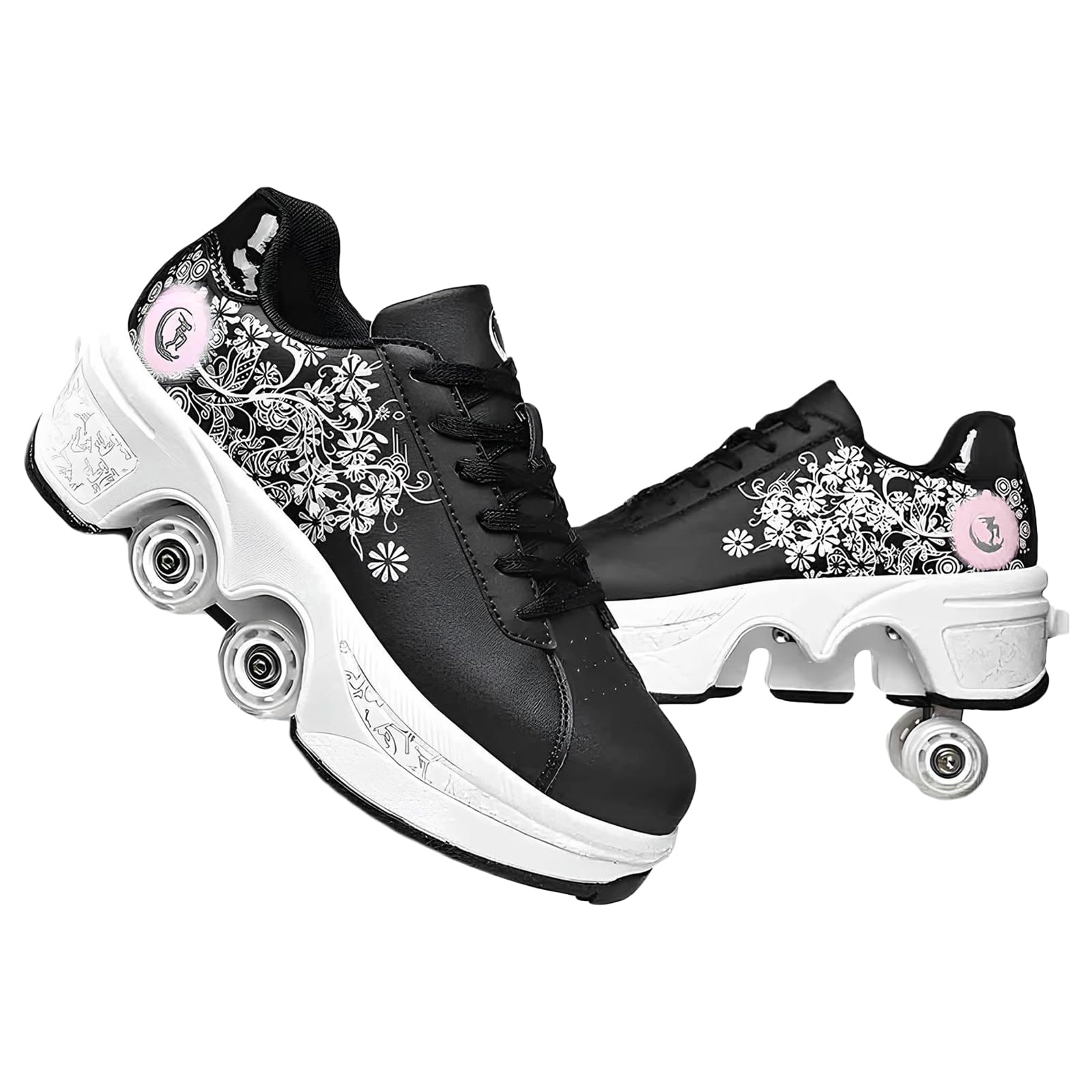 Pinkskattings@ Damen Und Mädchen Rollschuhe Skateboard Schuhe Kinderschuhe Mit Rollen Skate Shoes Rollen Schuhe Sportschuhe Laufschuhe Sneakers Mit Rollen Kinder