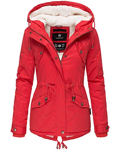 MARIKOO Manolya Damen Winter Jacke Stepp Parka Mantel Teddyfell warm gefüttert