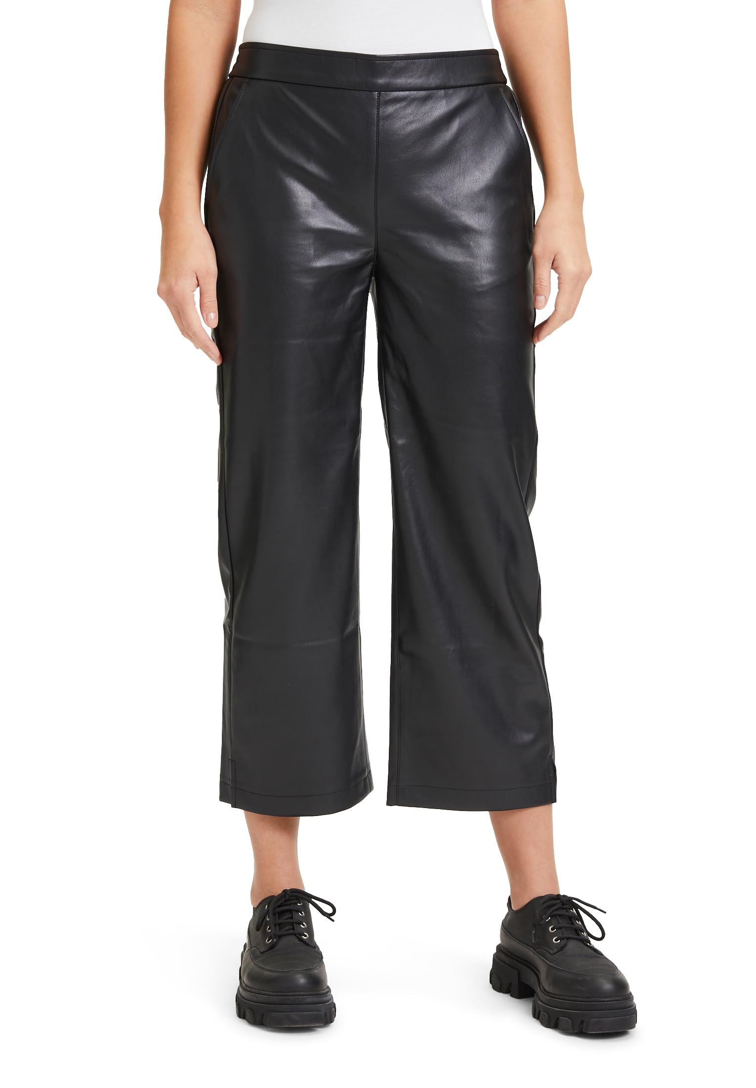 Cartoon Damen Culotte mit Eingrifftaschen Schwarz,40