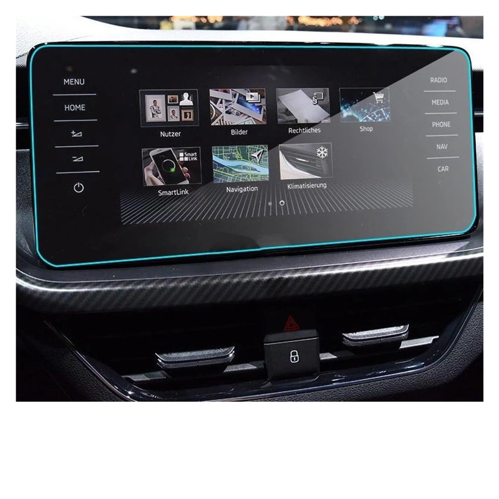 Für Skoda Für Scala Für Amundsen 2019 2020 Für Kamiq 2020 9,2 Zoll Auto GPS Navigation Center Touch Display PET Film Screen Protector Navigation Schutzfolie Navigations-Displayschutz