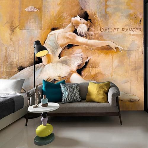 Ballettmädchen 3D Tapete Poster Restaurant Schlafzimmer Wohnzimmer Sofa TV Dekorative Wand-400cm×280cm