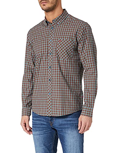 Merc of London Herren Stevens Button Down Shirt, grün, XL