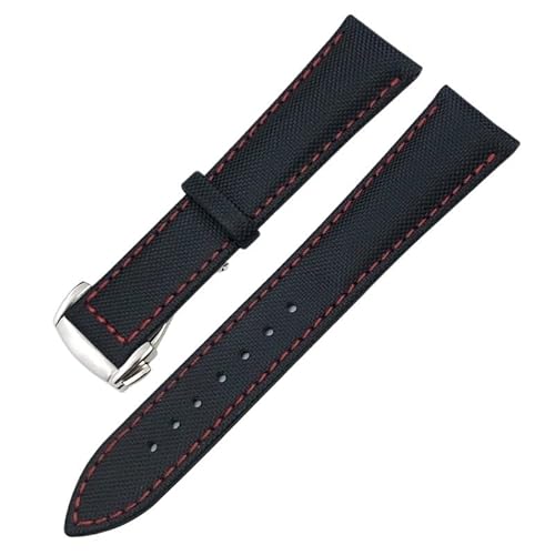 IOTUP Uhrenarmband aus hochdichtem Nylon-Leder, 19 mm, 20 mm, 21 mm, 22 mm, passend für Omega X Watch, Seamaster Speedmaster AT150 De Ville Seiko, Stoff-Uhrenarmband, 19 mm, Achat