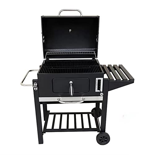 Trolley Smoker Grill Holzkohlegrill für den Außenbereich, mit Holzkohle betriebener BBQ-Grill mit unterer Ablage