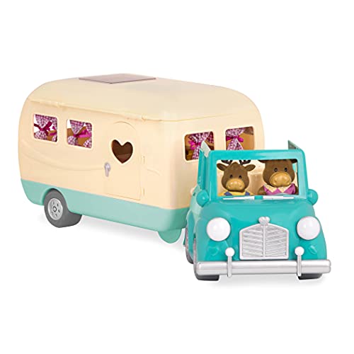 Li’l Woodzeez 40-teiliges Auto und Wohnmobil Set mit Zubehör – Möbel, Koffer, Essen, Geschirr und mehr – Spielzeug für Kinder ab 3 Jahren