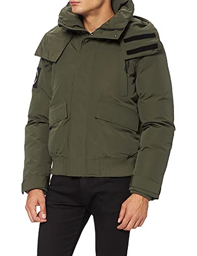 Superdry Mens Code Everest Bomber Jacket, Dark Moss, L