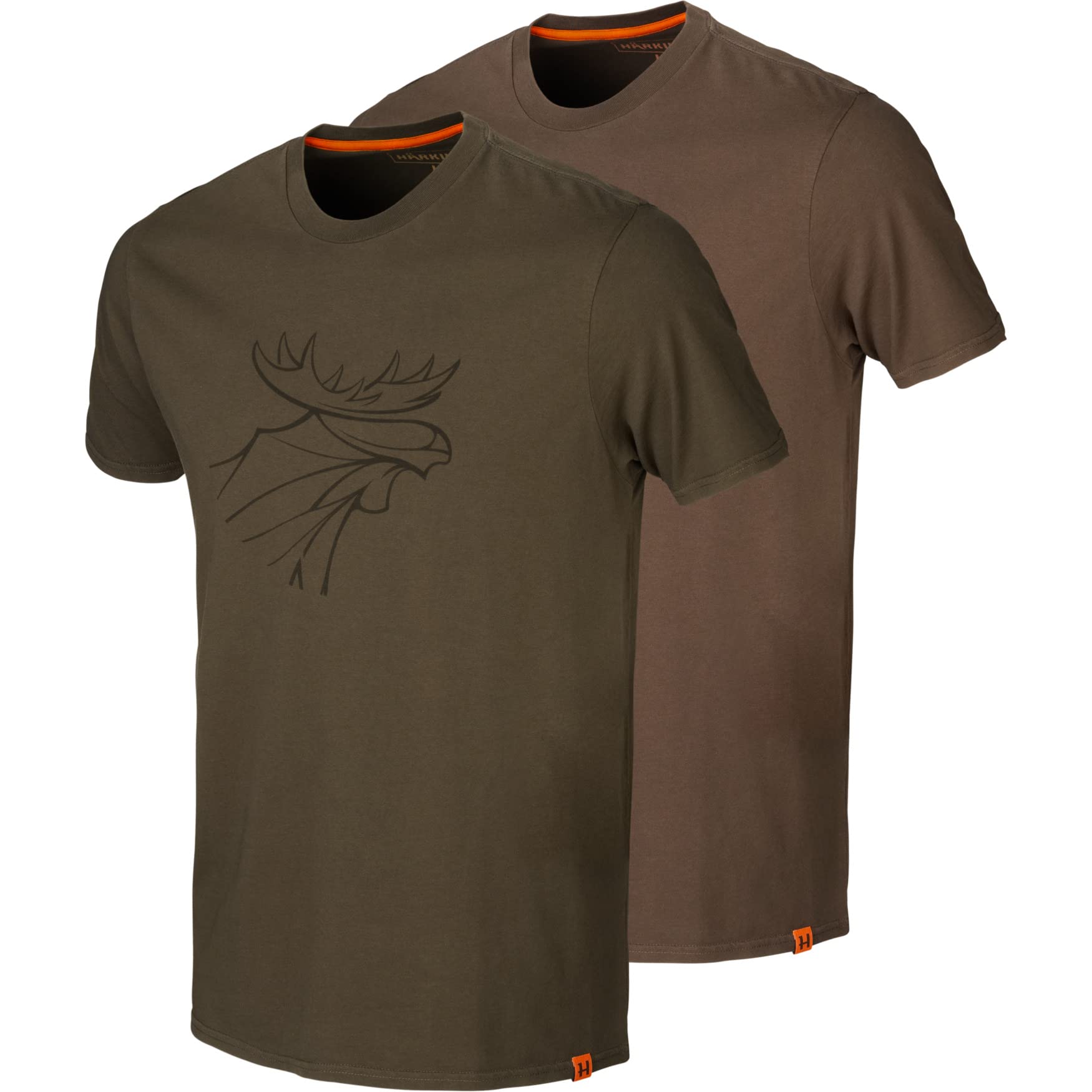 Härkila Graphic T-Shirt 2er-Pack, Willow Green/Slate Brown, Gr. S