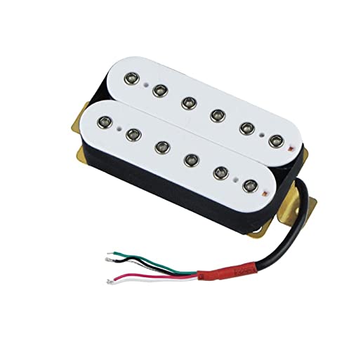 ZENGXUE 1 STÜCK E-Gitarre Doppelspule Humbucker Pickup Bridge/Hals Passive Pickup W/Höheneinstellschrauben Humbucker Tonabnehmer Set (Color : 52 Bridge White)