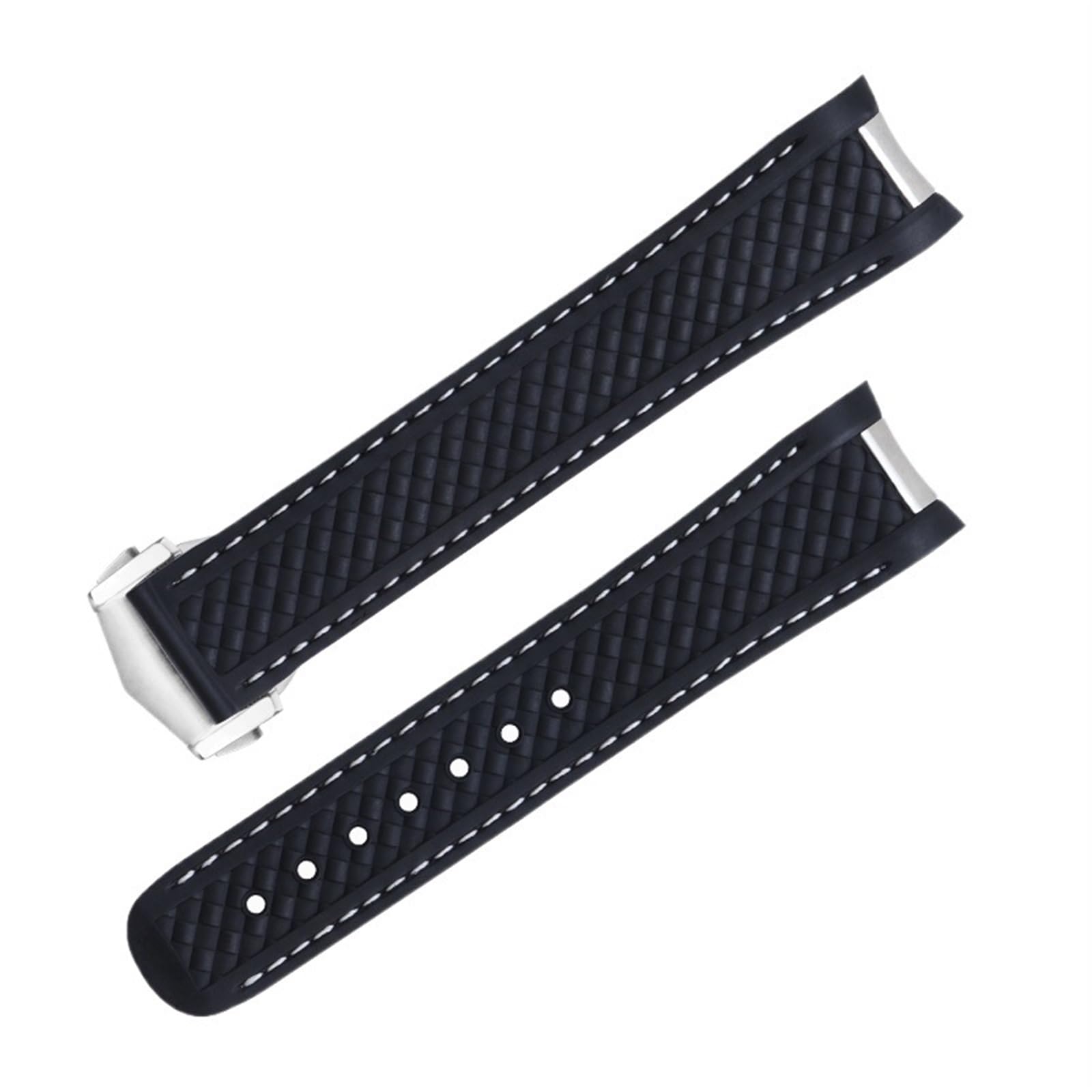 IOTUP Ersatz-Uhrenarmband für Omega-Armband Seamaster 300 Aqua Terra AT150 8900, weiches Gummi, gebogenes Ende, 46, Achat