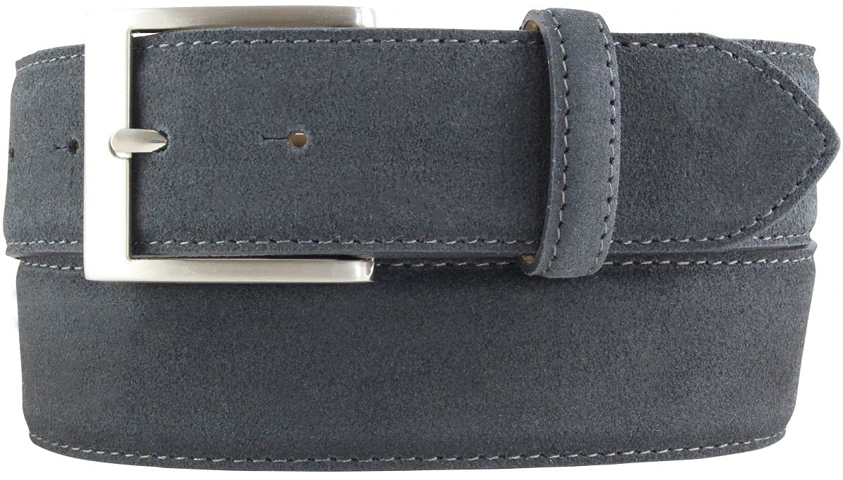 BELTINGER Hochwertiger Gürtel mit Edelstahl-Gürtelschnalle aus Veloursleder 4 cm | Velour-Ledergürtel für Damen Herren 40mm | Wildleder-Gürtel 4cm | Anthrazit 115cm