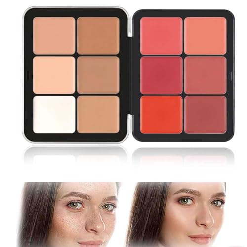 Carla Secret Concealer Palette,Carla Secret Cream Blush,Makeup Palette,Long Lasting Waterproof,Makeup for Flawless Skin,Long-Wearing Coverage Makeup Palette,Cream Blush Palette,for all Skin Types (03)