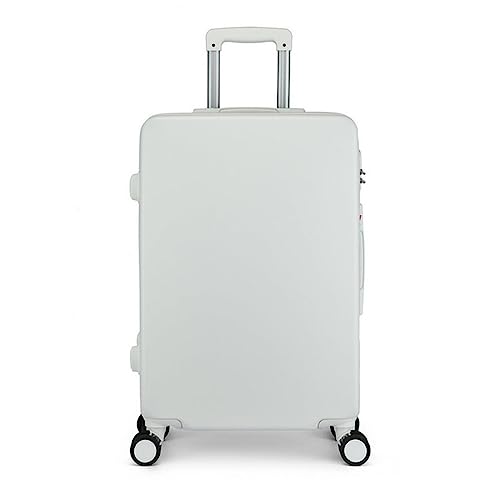 YAOSHER Gepäck, Universal-Rolltrolley 22-Zoll-Koffer 20-Zoll-Boarding-Koffer Langlebig und stoßdämpfend, Englisches Reisen (Weiß 26 Zoll)