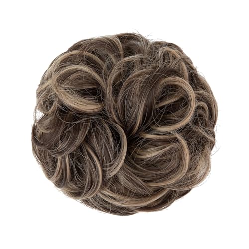 Haarteil Haargummi Unordentlicher synthetischer Haarknoten for den täglichen Gebrauch, Chignon-Scrunchies, gefälschtes Haarband, Zopf, elastisches Haarteil, Schwanz for Frauen H9 Haarverlängerung(6H24