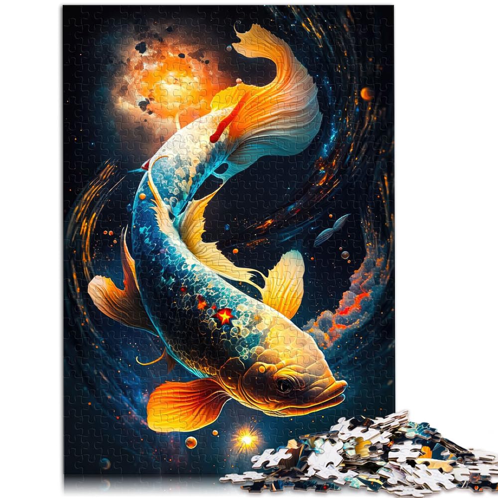 Puzzles Geschenke Spielzeuge Cosmic Koi Puzzle 1000 Teile Holzpuzzle Spielzeug Puzzles für Erwachsene Lernspiele Stressabbauende Puzzles 1000 Stück (50x75cm)