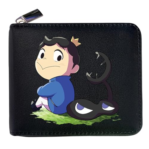 RYNDEX Ranki-ng of Kin-gs Anime Wallets, Praktische Reißverschluss Wallet mit Münzfach, Mädchen Geldtasche mit Münzfach und Geldscheinfach(Color:Black 3)