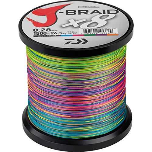 Daiwa J-Braid X8 0.20mm, 13,0kg/29,0lbs, 1500m multi colour - geflochtene Angelschnur