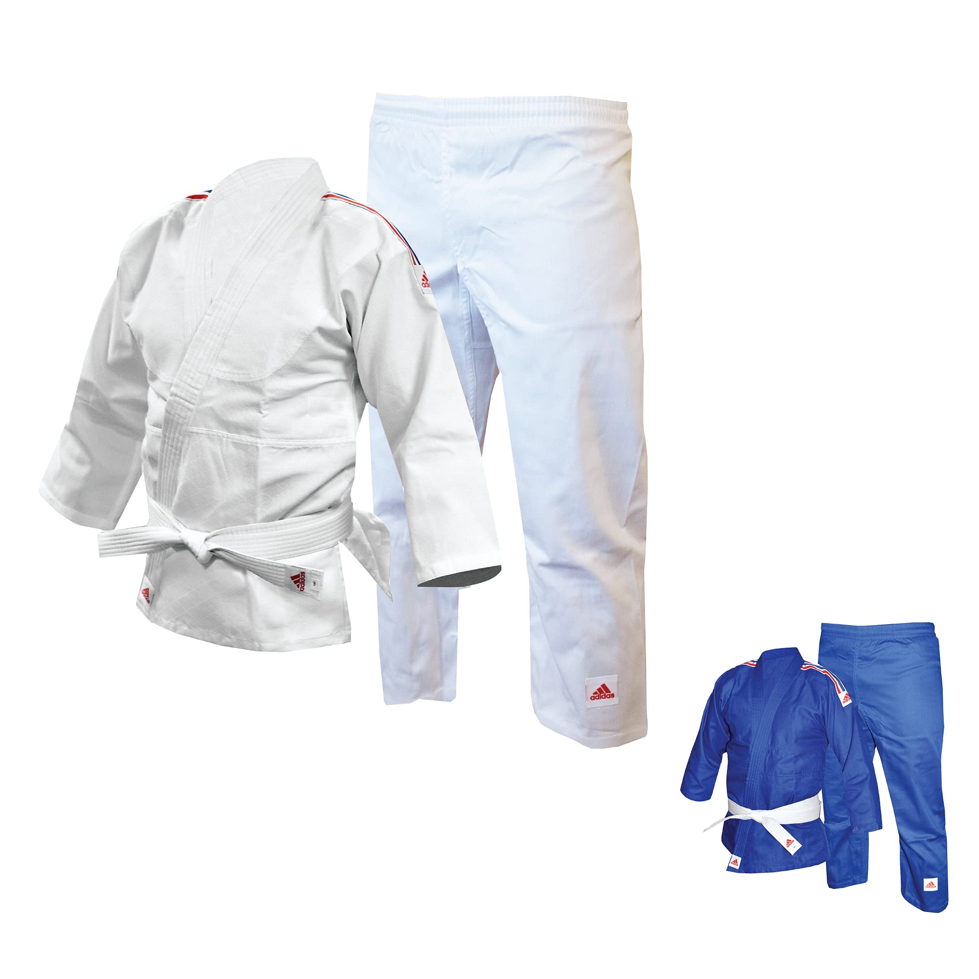 Adidas Judo-Anzug, mit Großbritannien-Streifen, 250 g, 140 cm