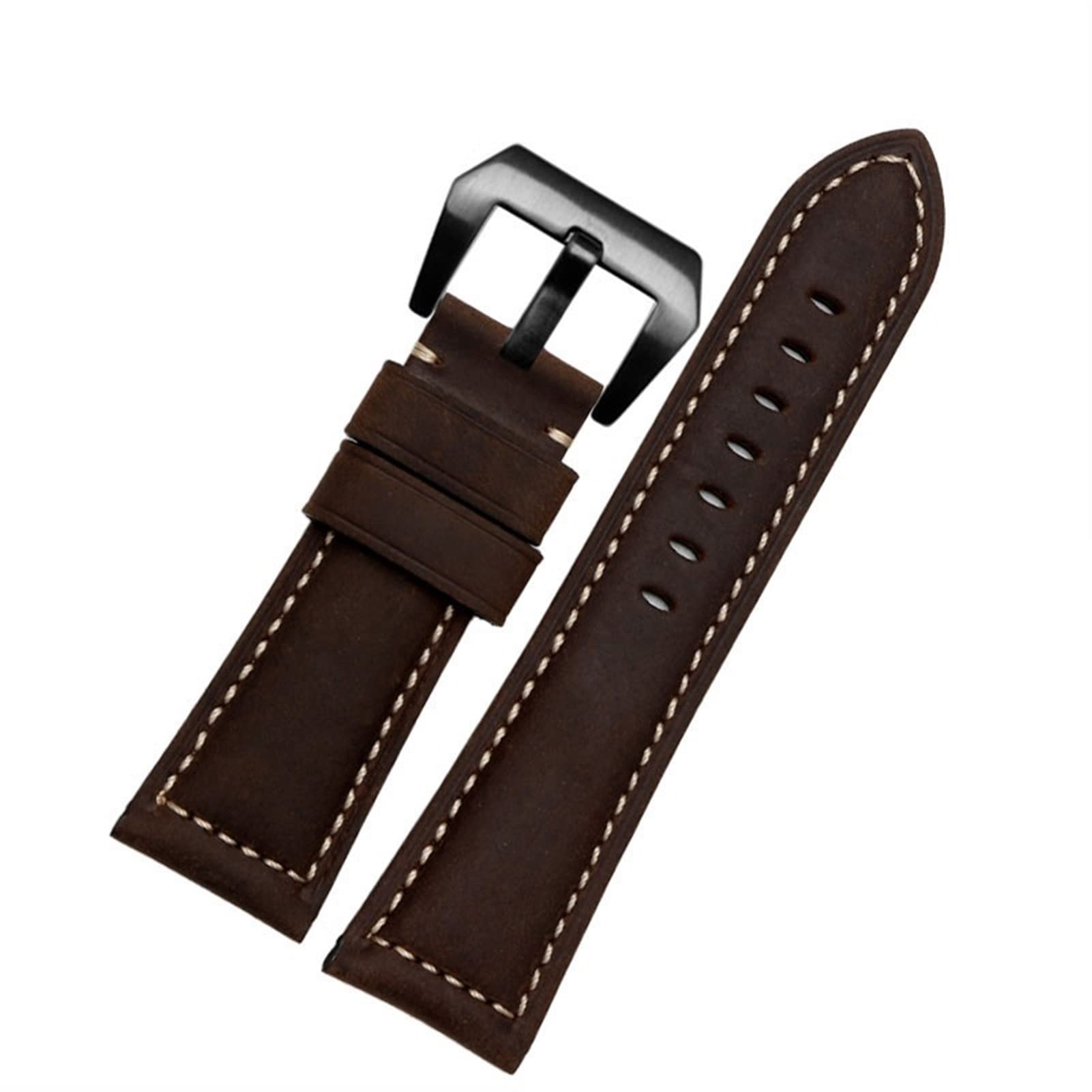 NEYENS Uhrenarmband aus echtem Leder, Retro-Stil, für Panerai PAM111 441, Rindsleder, 20 mm, 22 mm, 24 mm, 26 mm, 20 mm, Achat