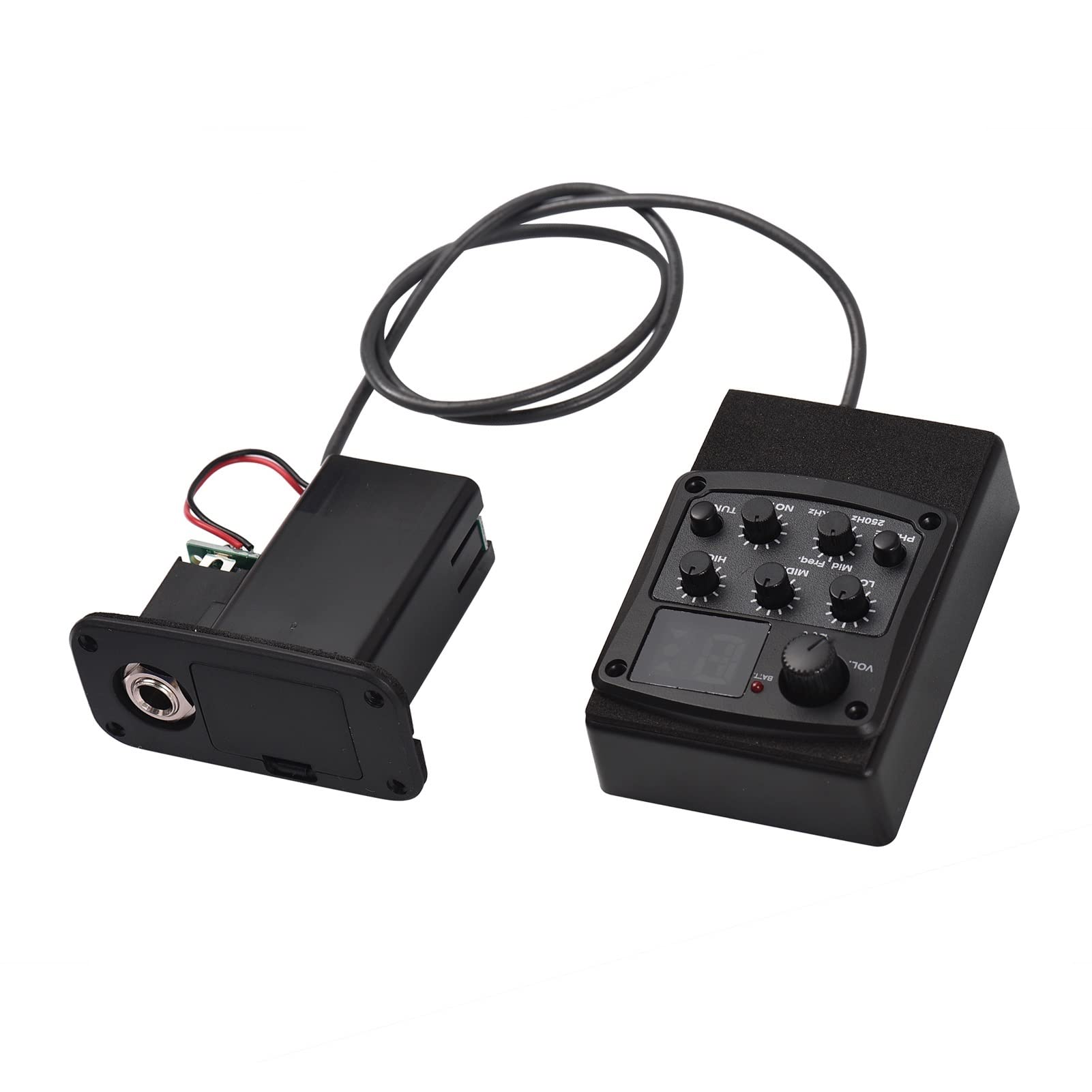 3-Band EQ Equalizer Akustische Gitarre Vorverstärker Piezo Pickup LED Tuner Gitarre Pickup Für Gitarre Zubehör Teile Ersatzteile für Akustikgitarren