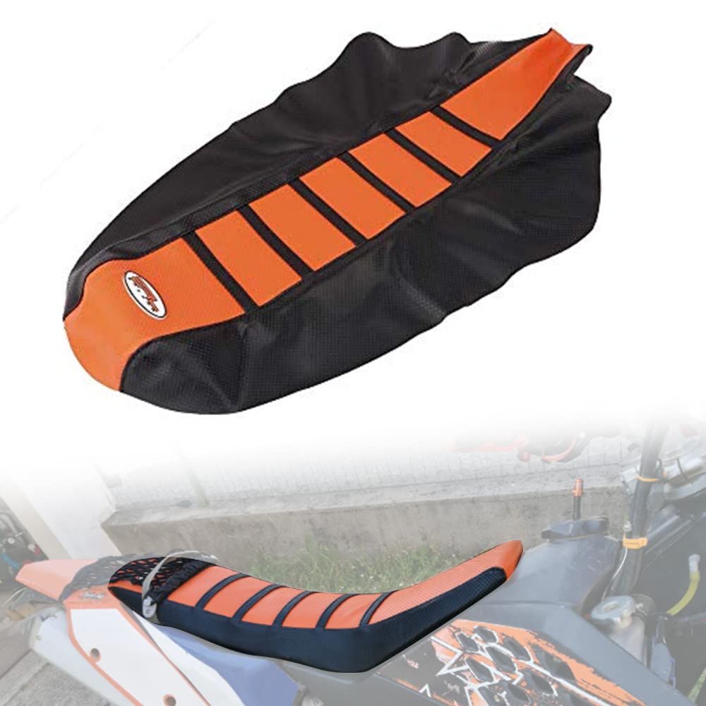 JFGRACING Orange/Schwarz Gripper Soft Motorrad Sattelbezug Sattelbezug Cross für 65 85 105 125 144 150 200 250 300 450 500 530 XC EXC SX SXF 07-14