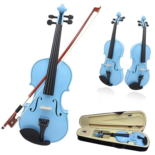 Standard Violine Violine Holz Anfänger Praxis Massivholz Geige(4/4-blue)